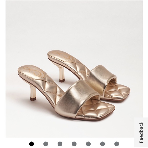 Sam Edelman Starla Mule Heel NWT NIB gold leather pillow heel - Picture 6 of 6